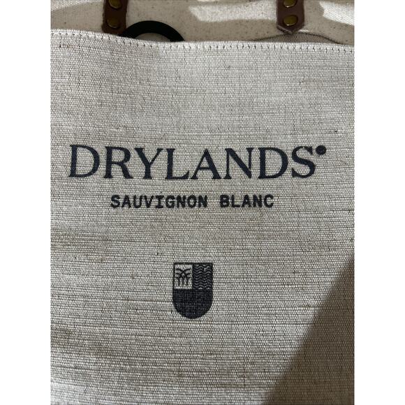 Jute and leather strap Insulated Wine Tote, Beige, holds 3-Bottles - Picture 6 of 6